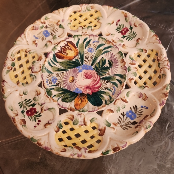 Vintage Decorative Hand Painted Italian Plate - Picture 1 of 2